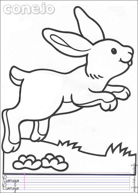 coloriage lapin 2 .. Coloriages Animaux de la ferme en espagnol